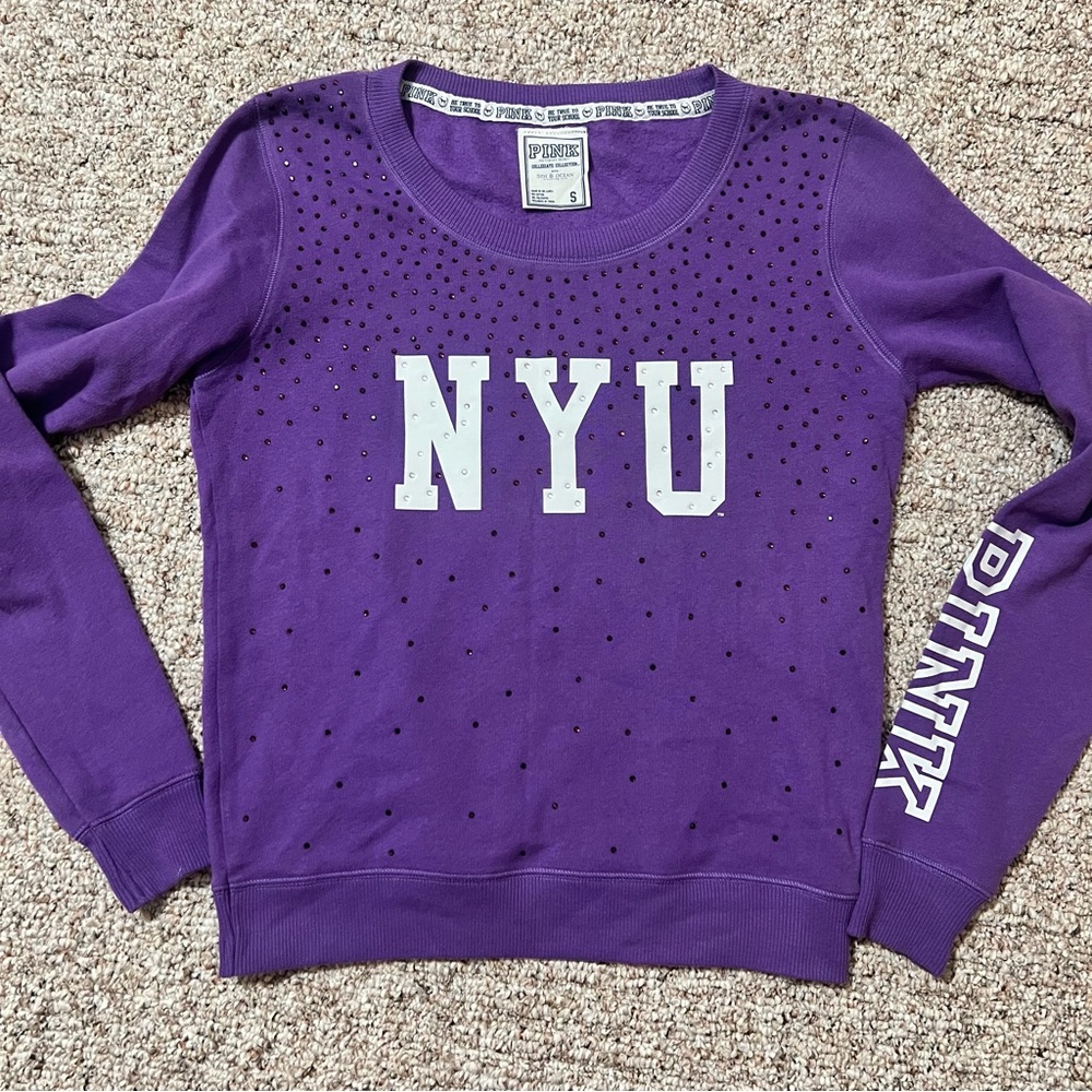 PINK Victoria's Secret Purple NYU Sweatshirt